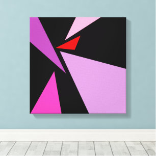 Modern Abstract Simple Geometric Red pink Black Canvas Print