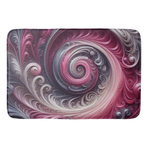 Modern Abstract Simple Swirling Pink and Purple Bath Mat