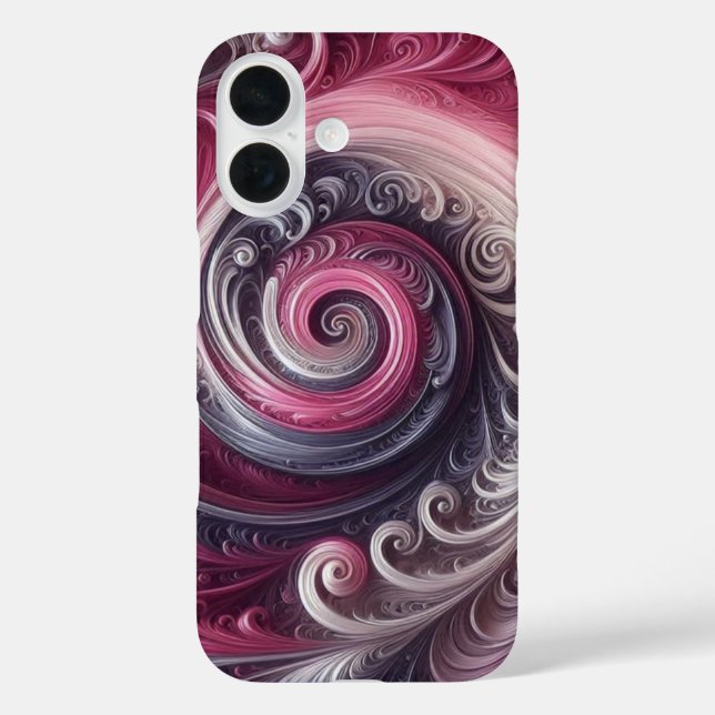 Modern Abstract Simple Swirling Pink and Purple Case-Mate iPhone Case (Back)