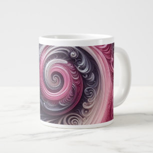 Modern Abstract Simple Swirling Pink and Purple Large Coffee Mug