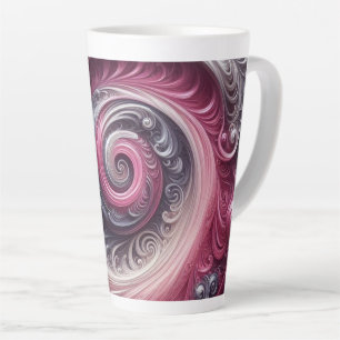Modern Abstract Simple Swirling Pink and Purple Latte Mug