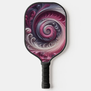 Modern Abstract Simple Swirling Pink and Purple Pickleball Paddle