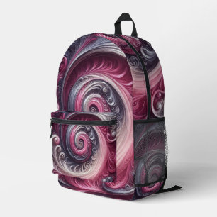 Modern Abstract Simple Swirling Pink and Purple Printed Backpack