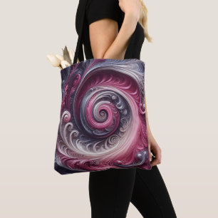 Modern Abstract Simple Swirling Pink and Purple Tote Bag