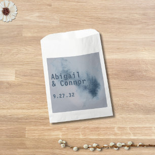 Modern Abstract Slate Blue Grey Mist Watercolor Favour Bags