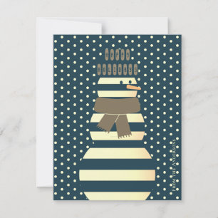 Modern abstract snowman illustration christmas  holiday card