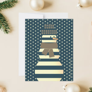 Modern abstract snowman illustration christmas  holiday card
