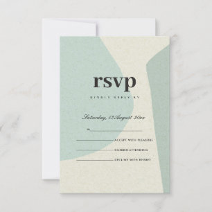 MODERN ABSTRACT SOFT AQUA BLUE ARTISTIC RSVP CARD