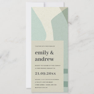 MODERN ABSTRACT SOFT AQUA BLUE ARTISTIC WEDDING INVITATION