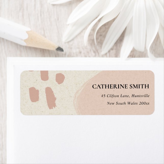 MODERN ABSTRACT SOFT CHIC BLUSH PINK KRAFT ADDRESS (Insitu)