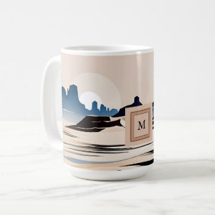 Modern abstract southwestern desert monogram coffee mug