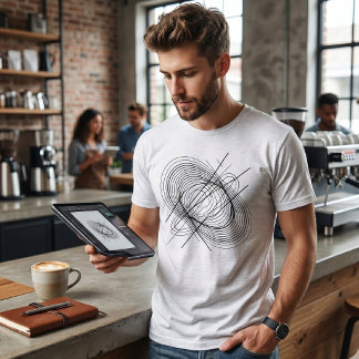 Modern Abstract Spiral Line Art Tri-Blend Shirt