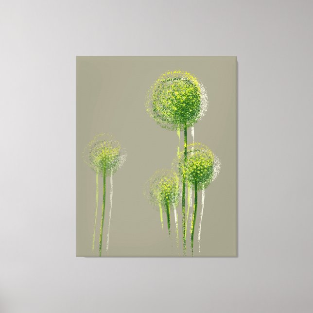 Modern Abstract Spring Flower Trees Canvas Print (Front)