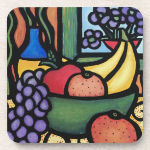 Modern Abstract Still Life Fruit Bowl Coaster