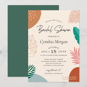 Modern Abstract Summer Tropical Bridal Shower Invitation