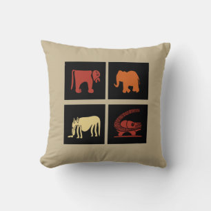 Modern Abstract symbol and motifs African art Cushion
