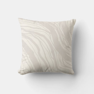 Modern Abstract Taupe Off-White Stripes Cushion