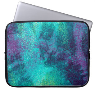Modern Abstract Teal and Purple Laptop Case