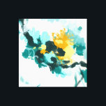 Modern Abstract Teal and Yellow Painted Design Canvas Print<br><div class="desc">Beautiful modern abstract painting turned into this lovely pillow design - inspired by waves and sun setting on a horizon</div>