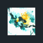 Modern Abstract Teal and Yellow Painted Design Canvas Print<br><div class="desc">Beautiful modern abstract painting turned into this lovely pillow design - inspired by waves and sun setting on a horizon</div>