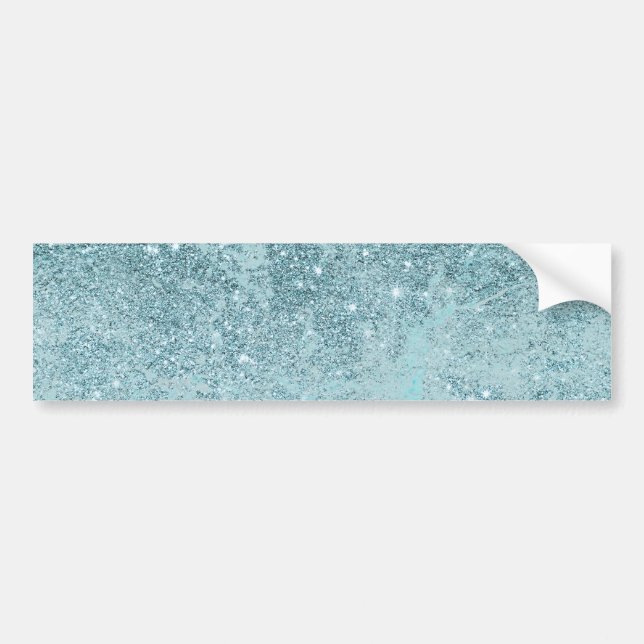 Modern abstract teal glitter blush tones marble bumper sticker (Front)