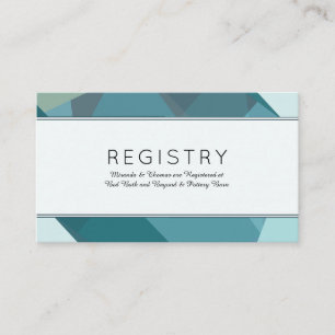 Modern, Abstract Teal Registration Cards