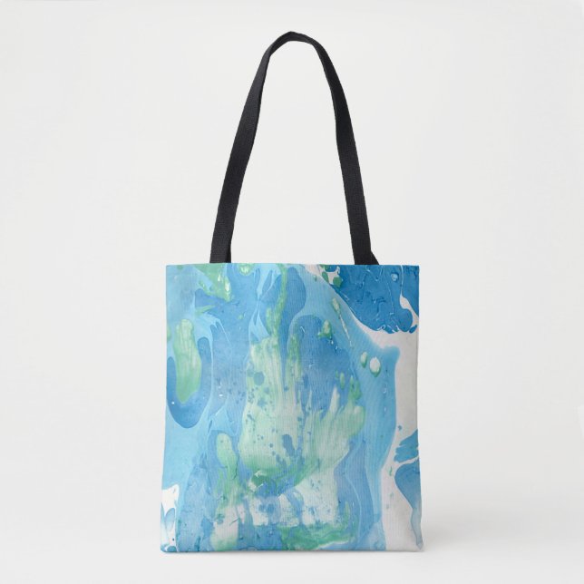 Modern Abstract Template Blue Green White Tote Bag (Front)