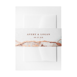 Modern Abstract Terra Cotta Fall Wedding Invitation Belly Band