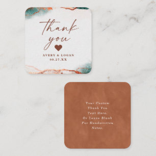 Modern Abstract Terra Cotta Fall Wedding Thank You Card