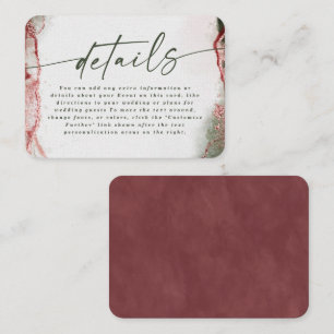 Modern Abstract Terra Rosa Pink Wedding Details Enclosure Card