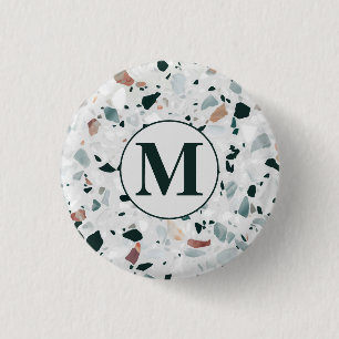 Modern Abstract Terrazzo Pattern 3 Cm Round Badge