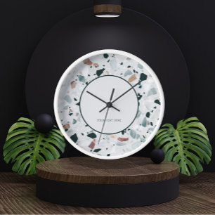 Modern Abstract Terrazzo Pattern Clock