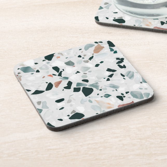Modern Abstract Terrazzo Pattern Coaster (Left Side)