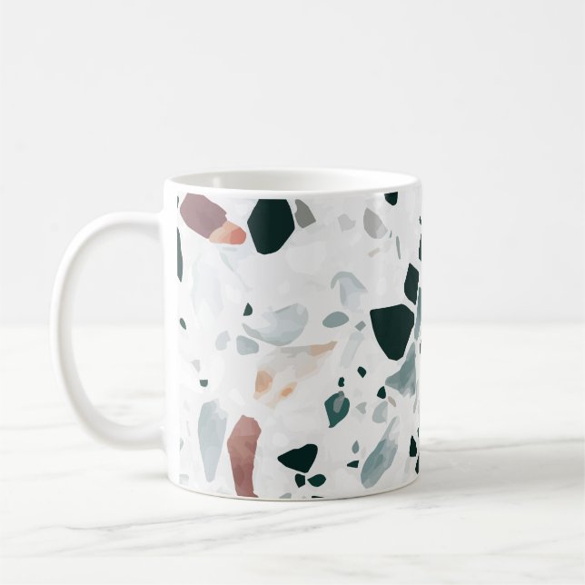 Modern Abstract Terrazzo Pattern Coffee Mug (Left)