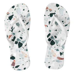 Modern Abstract Terrazzo Pattern Flip Flops