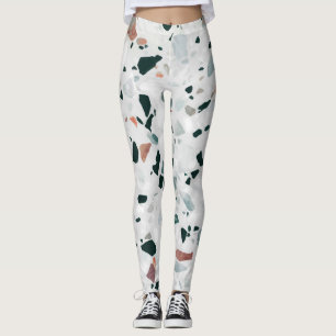 Modern Abstract Terrazzo Pattern Leggings