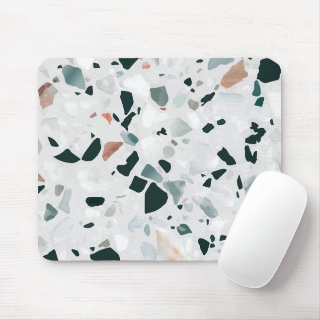 Modern Abstract Terrazzo Pattern Mouse Mat (With Mouse)