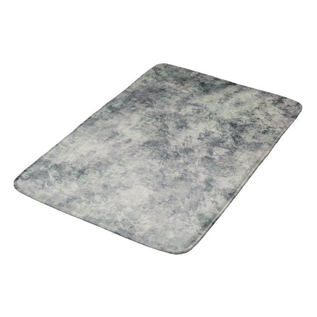 Modern Abstract Textured Grey Lavender Sage Green Bath Mat (Angled)