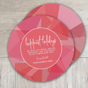 Modern Abstract Transparent Colour Red - Happiest Holiday Card