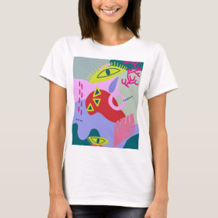 Modern abstract trendy colourful art graphic T-Shirt
