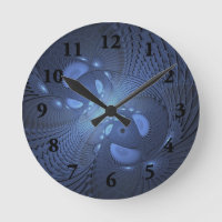 Modern Abstract Trendy Dusk Blue Fractal Art