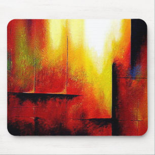 Modern Abstract Trendy Red Yellow Green Template Mouse Mat