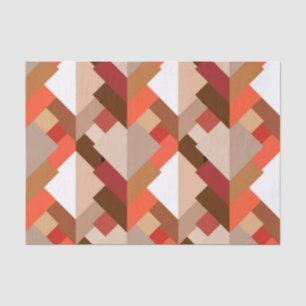 Modern Abstract Triangles, Brown, Taupe and Orange Tissue Paper