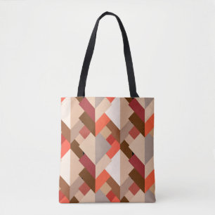 Modern Abstract Triangles, Brown, Taupe and Orange Tote Bag