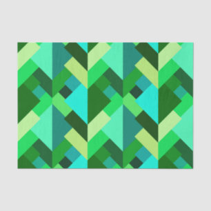 Modern Abstract Triangles, Emerald Green and Aqua Tissue Paper