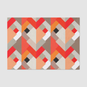 Modern Abstract Triangles, Orange, Red, & Grey Tissue Paper