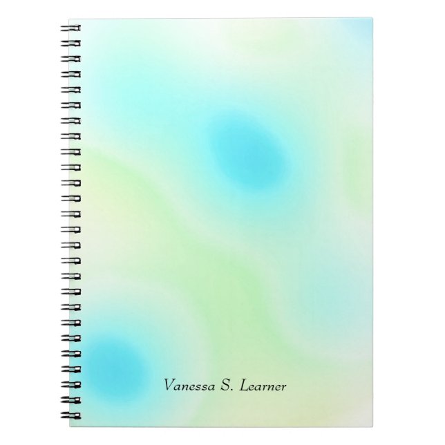 Modern Abstract Turquoise and Green Notebook (Front)