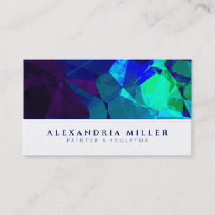 Modern Abstract Turquoise Blue & Purple Business Card