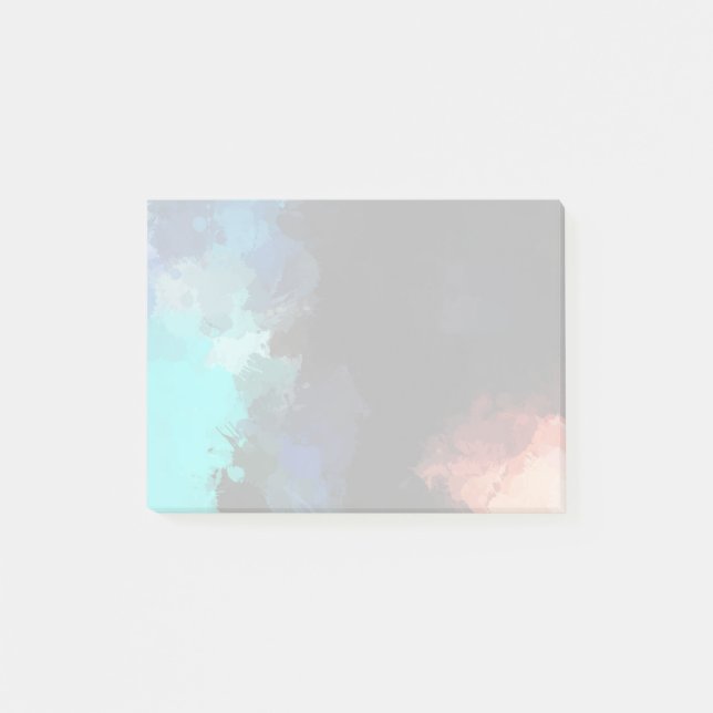 Modern Abstract Turquoise Orange and Black Colours Post-it Notes (Front)