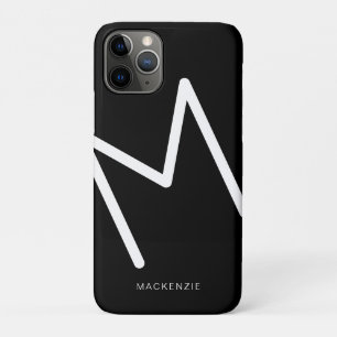Modern Abstract Typography Initial Letter Black iPhone 11 Pro Case